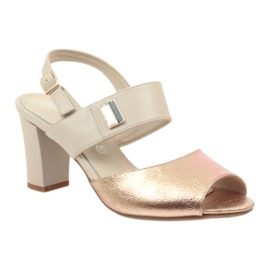 M.Daszyński Sandali in pelle Daszyński SA107 beige rosa 1