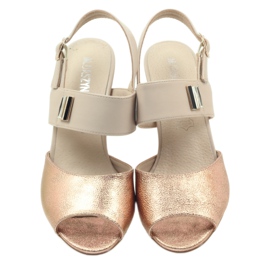 M.Daszyński Sandali in pelle Daszyński SA107 beige rosa 3