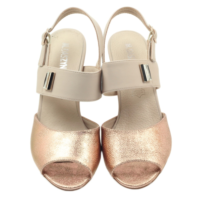 M.Daszyński Sandali in pelle Daszyński SA107 beige rosa 3