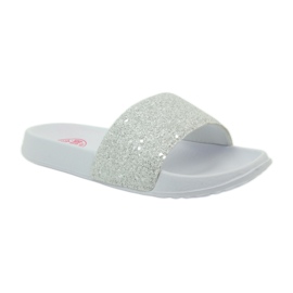 Ciabatte profilate Big Star glitter bianco grigio 1