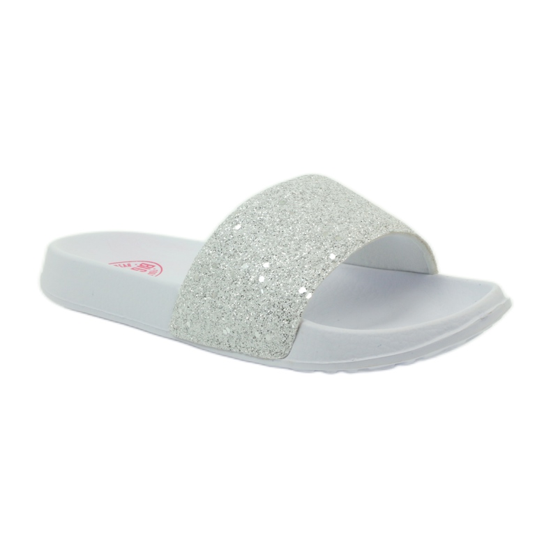 Ciabatte profilate Big Star glitter bianco grigio 1