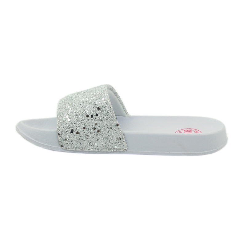 Ciabatte profilate Big Star glitter bianco grigio 2