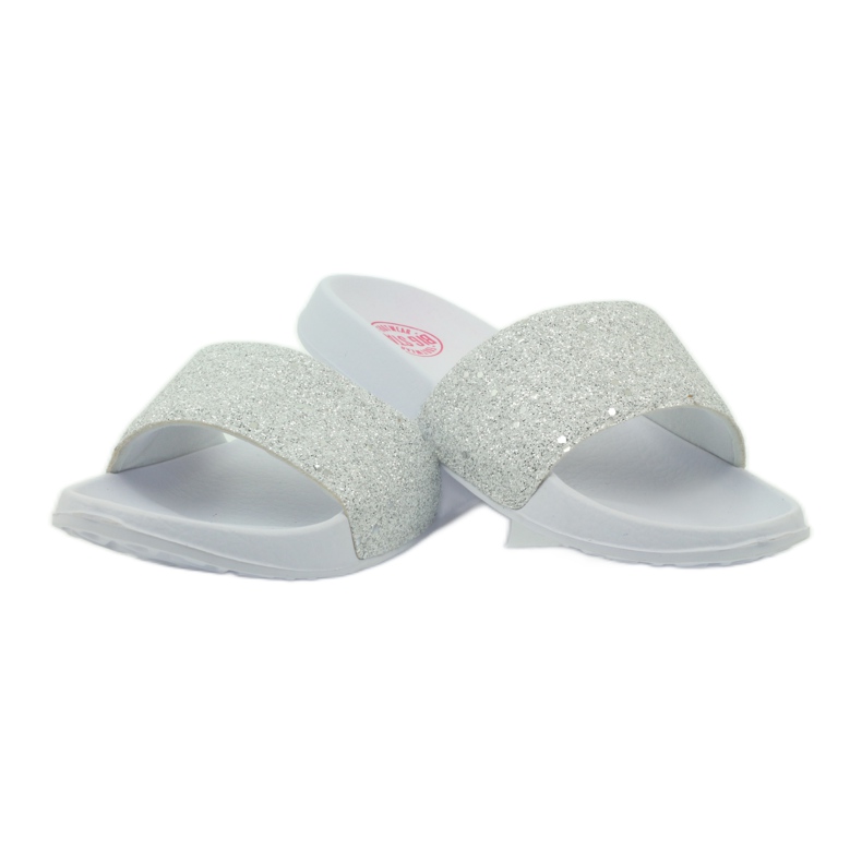 Ciabatte profilate Big Star glitter bianco grigio 3