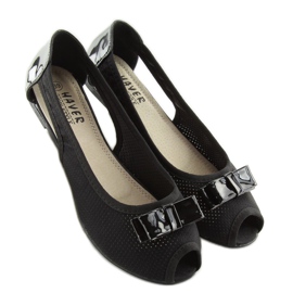 Ballerine open toe nere D314 nero 1