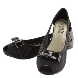 Ballerine open toe nere D314 nero 2