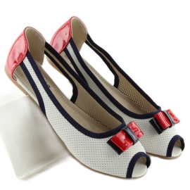 Ballerine D314 BIANCO / ROSSO / MARINO bianca 1