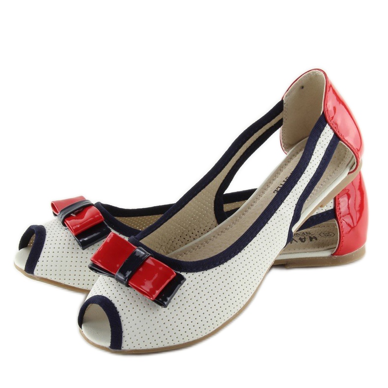 Ballerine D314 BIANCO / ROSSO / MARINO 2