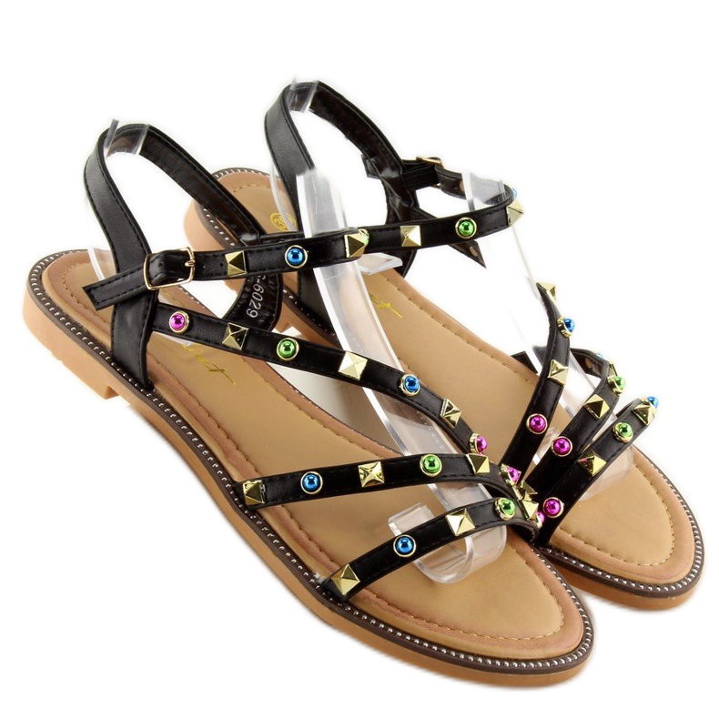 Sandali neri con borchie LS-6029 neri nero 1