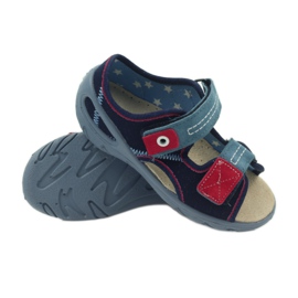 Sandali, inserto in pelle Befado 065x blu rosso blu navy 3