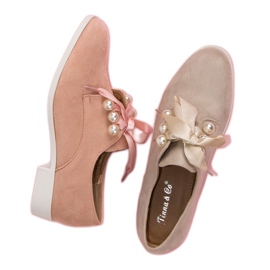 Tina&Co Francesine allacciate con perle marrone 1