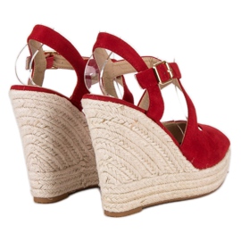 Espadrillas con zeppa rosso 1