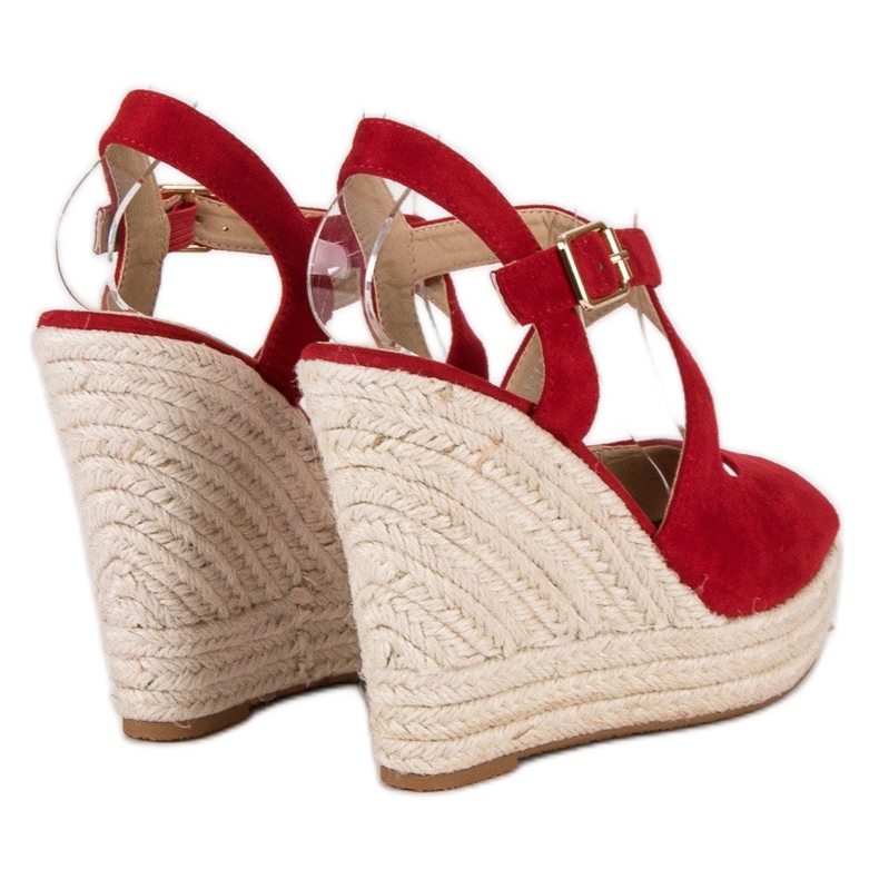 Espadrillas con zeppa rosso 1