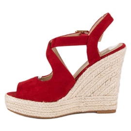 Espadrillas con zeppa rosso 2