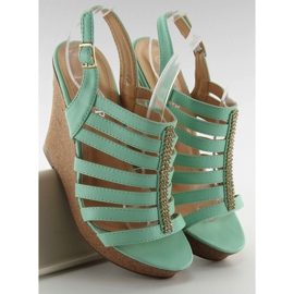 Sandali con zeppa FA77 Verde 1