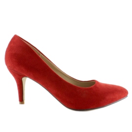 Décolleté basse in camoscio M246 rosse rosso 1