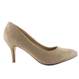 Décolleté basse in camoscio M246 Khaki cachi 1