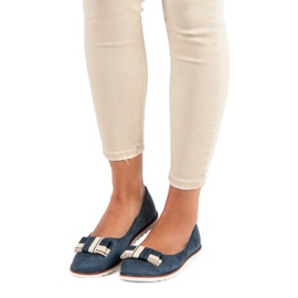 Ballerine in camoscio marrone blu navy 1