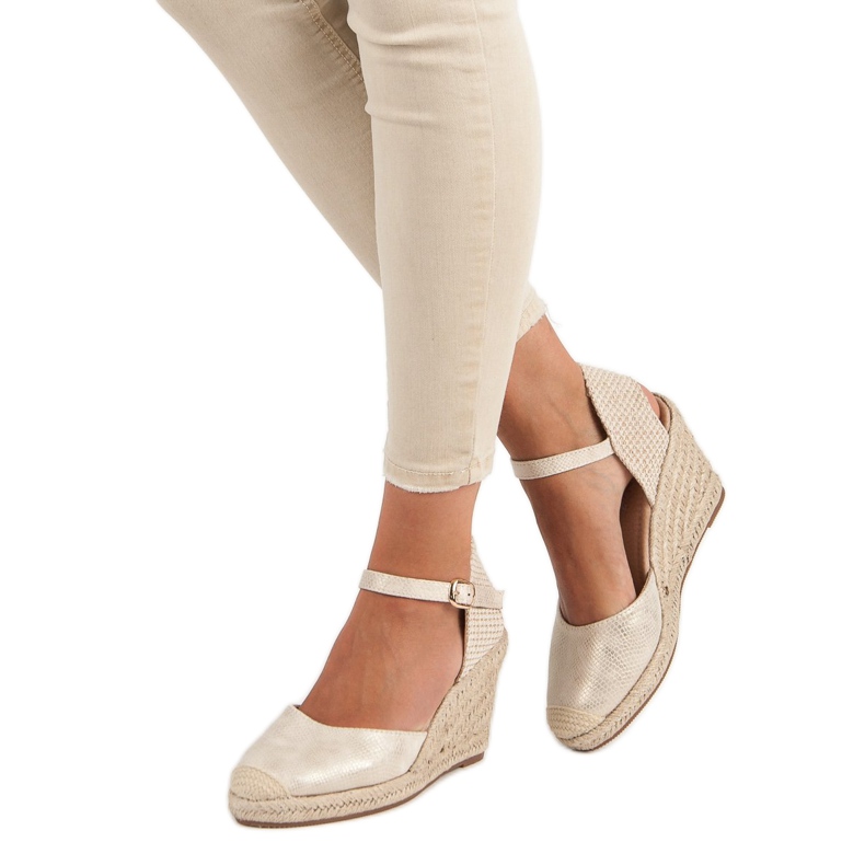 Nio Nio Sandali espadrillas con zeppa marrone giallo 1