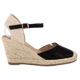 Nio Nio Sandali espadrillas con zeppa nero marrone 2