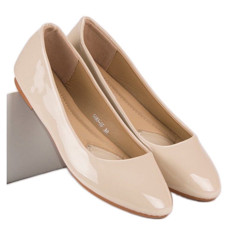 Diamantique Ballerine laccate marrone 2