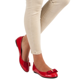 Diamantique Ballerine laccate con fiocco rosso 1