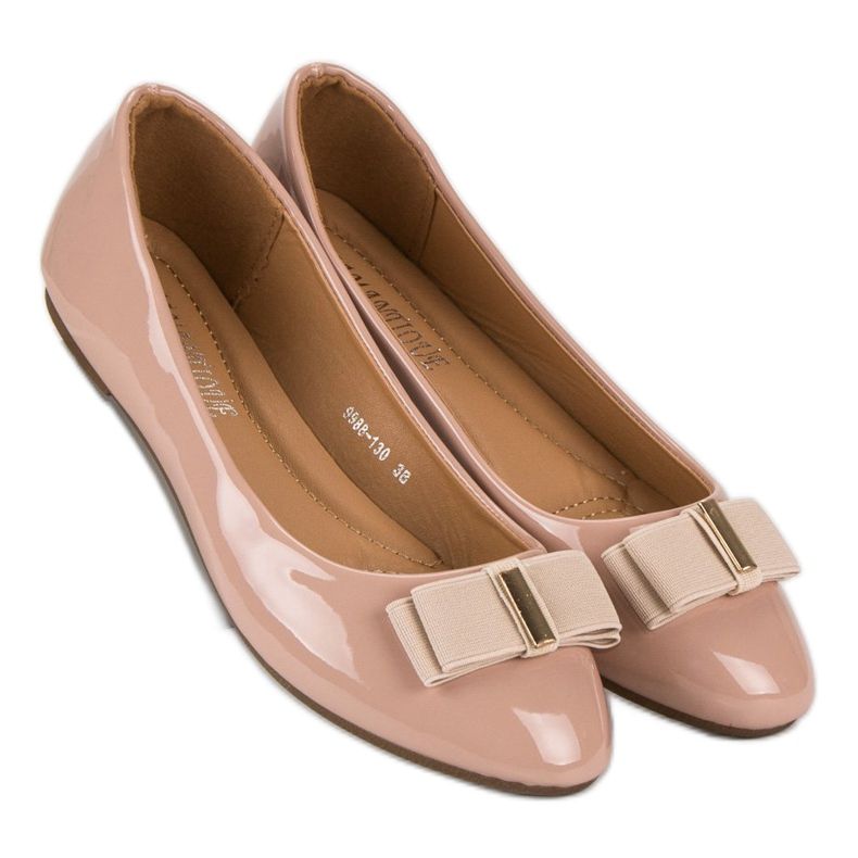 Ballerine laccate con fiocco rosa 2