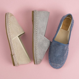Best Shoes Espadrillas in camoscio blu 1