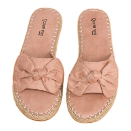 Queen Vivi Infradito espadrillas in camoscio rosa 1