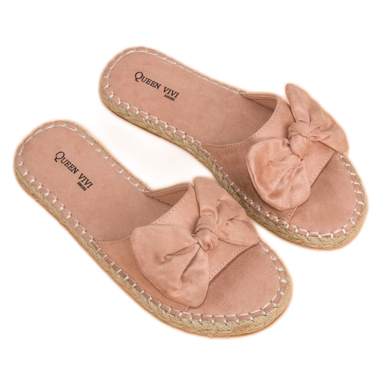 Queen Vivi Infradito espadrillas in camoscio rosa 2