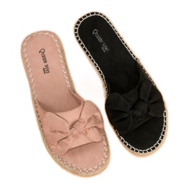 Queen Vivi Infradito espadrillas in camoscio nero 1