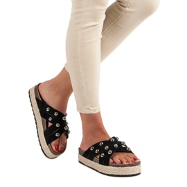 Sergio Todzi Ciabatte con strass nero 1