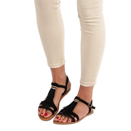 Abloom Sandali con frange nero 1