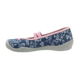 Ciabatte a fiori Befado 116y232 jeans blu rosa blu navy 2