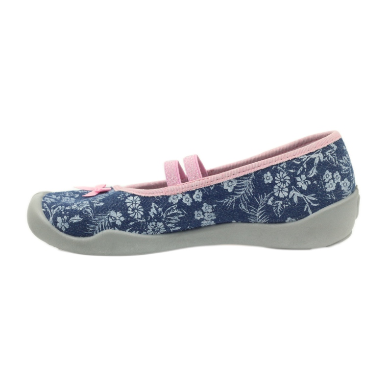 Ciabatte a fiori Befado 116y232 jeans blu rosa blu navy 2