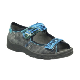 Sandali, ciabatte in velcro Befado 969x117 blu grigio 1