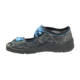 Sandali, ciabatte in velcro Befado 969x117 blu grigio 2