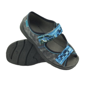 Sandali, ciabatte in velcro Befado 969x117 blu grigio 3