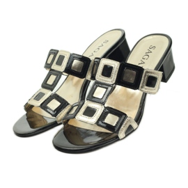 Ciabatte Sagan nere e dorate nero giallo 5