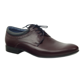 Tur Scarpe in pelle maschile bordeaux rosso 1