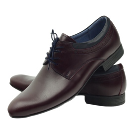Tur Scarpe in pelle maschile bordeaux rosso 3