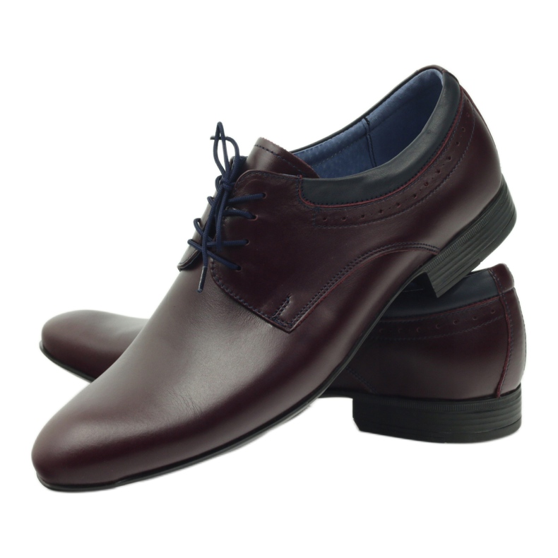 Tur Scarpe in pelle maschile bordeaux rosso 3