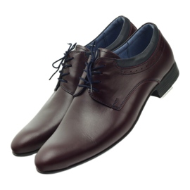 Tur Scarpe in pelle maschile bordeaux rosso 4