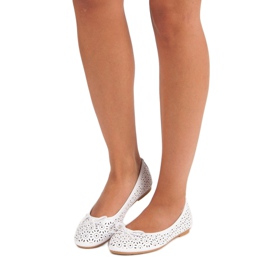 Diamantique Ballerine traforate bianca 1
