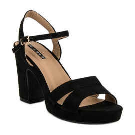 Milaya Sandali alla moda con tacco alto nero 1