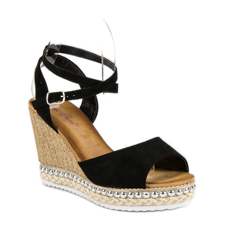 Best Shoes Sandali con zeppa nero 1