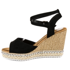 Best Shoes Sandali con zeppa nero 2