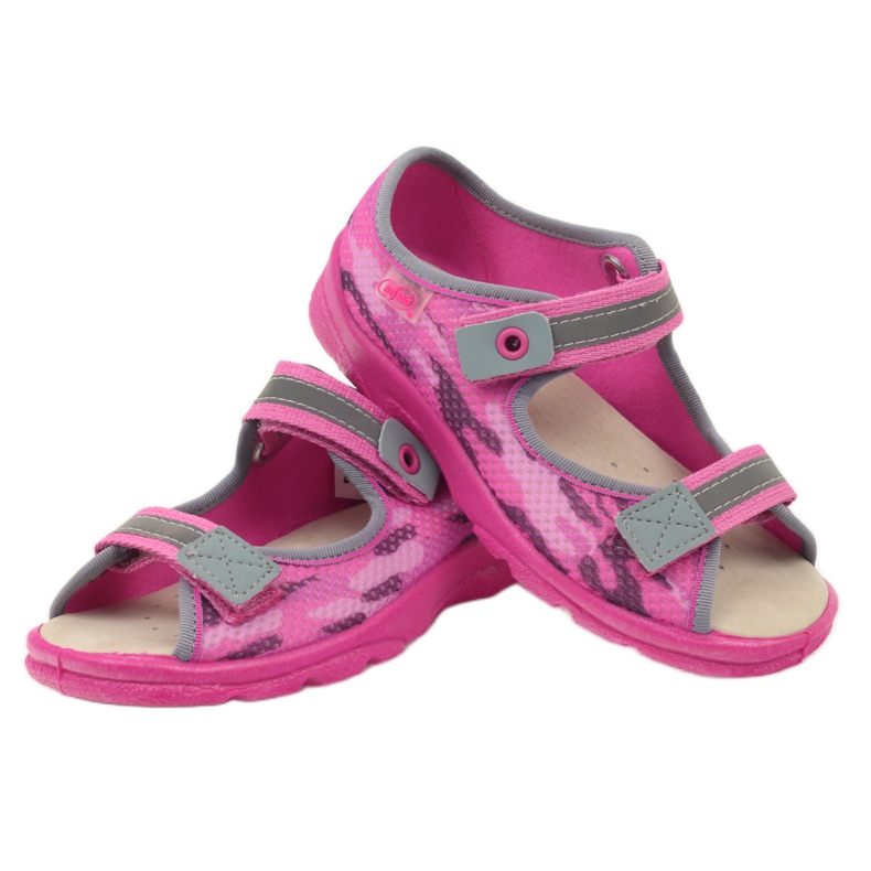 Sandali, ciabatte in velcro Befado 969y112 grigio rosa 4