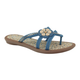 Rider Infradito, infradito per bambini con fiore acquatico, Grendha, blu 1