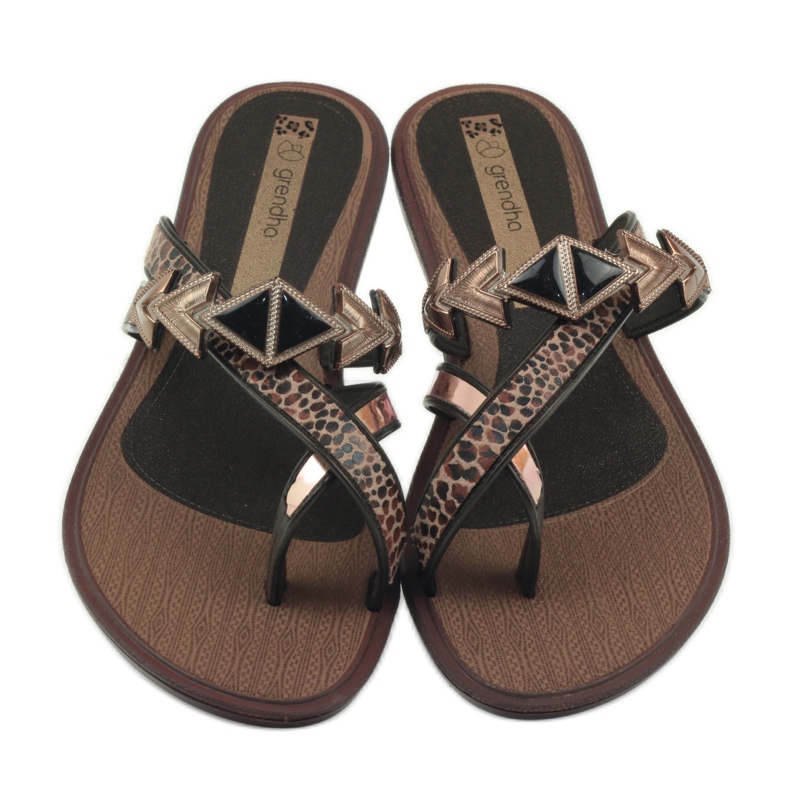 Ipanema Ciabatte infradito da donna con pietre Grendha marrone 4