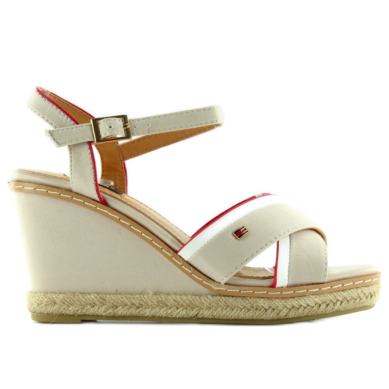 Sandali con zeppa Tomy 1234 beige 2